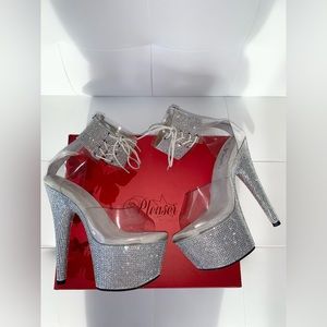 Rhinestone Ankle Cuff Pleaser Stripper Heels
